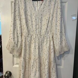 Lilly Pulitzer White and Gold Joelle Dress